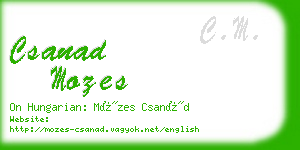 csanad mozes business card
